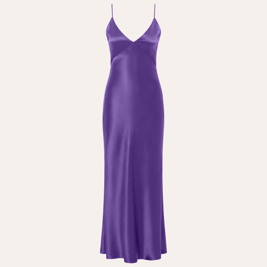 Amelia long silk dress - Royal Purple 36 Amelia long silk dress - Royal Purple 36