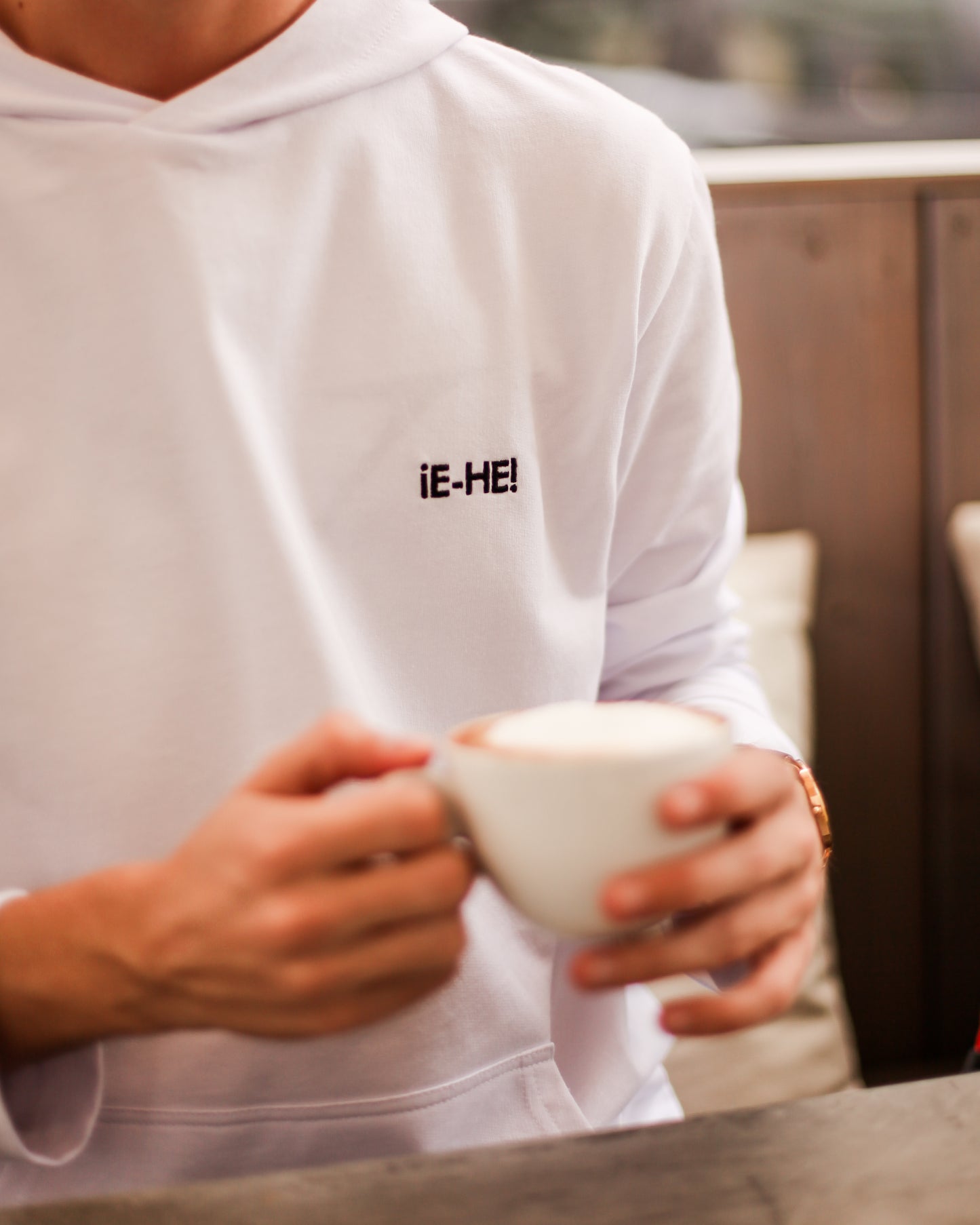 Embroidered logo Hoodie - White