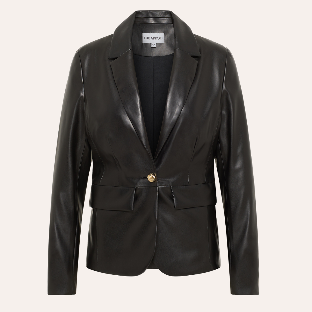 Zoé vegan leather blazer - Black