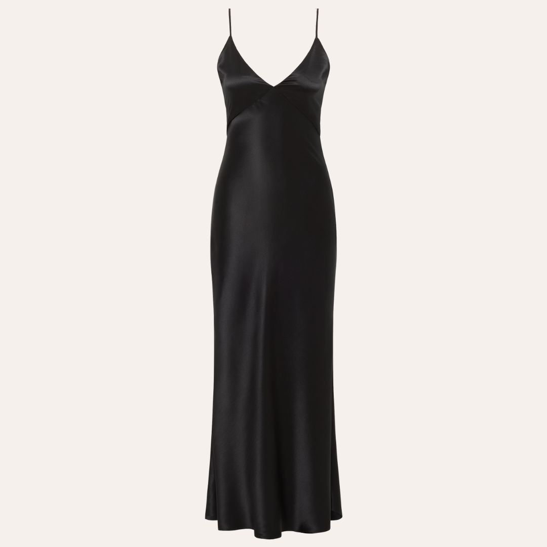 Amelia long silk dress - Black 36 Amelia long silk dress - Black 36