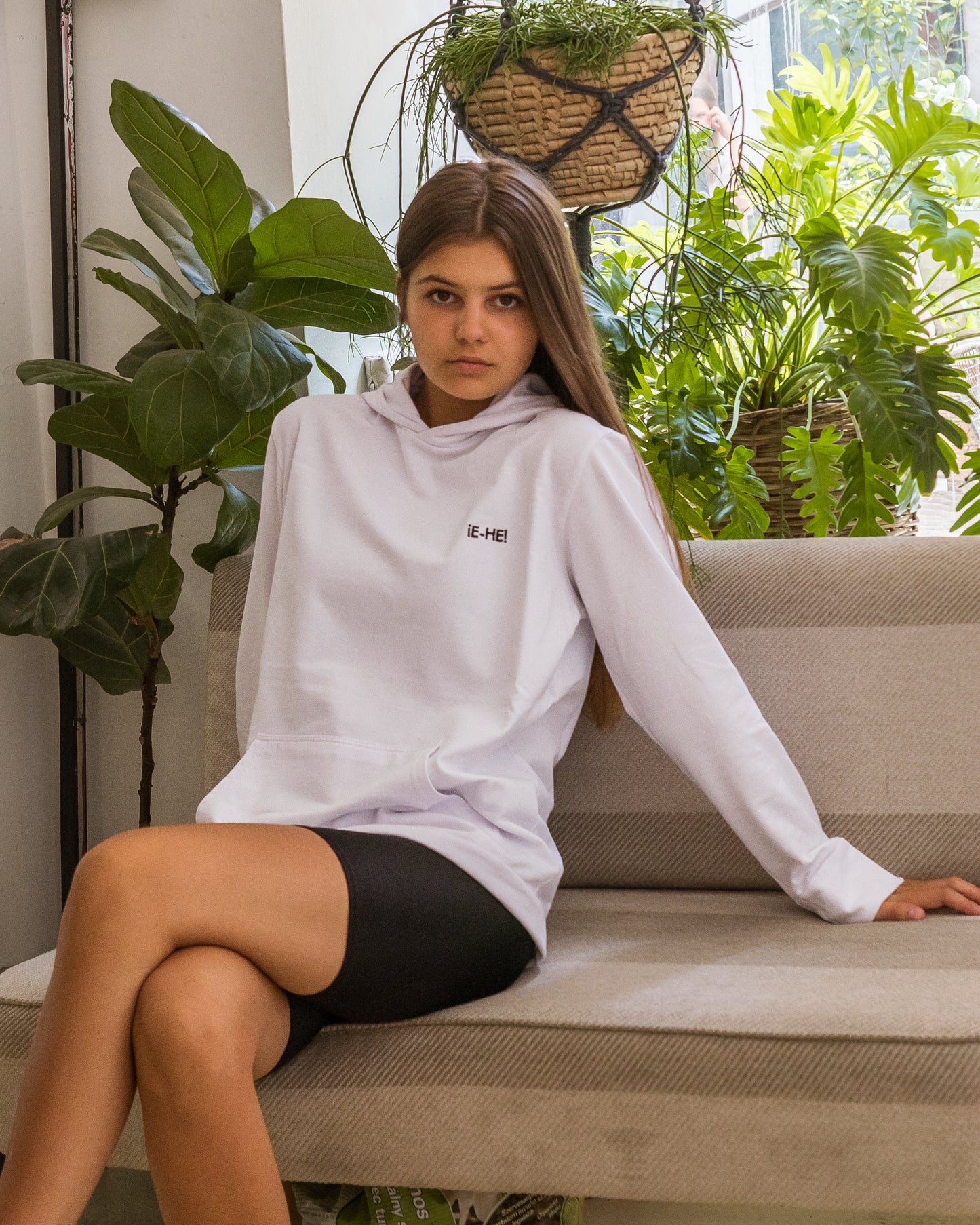 Embroidered logo Hoodie - White