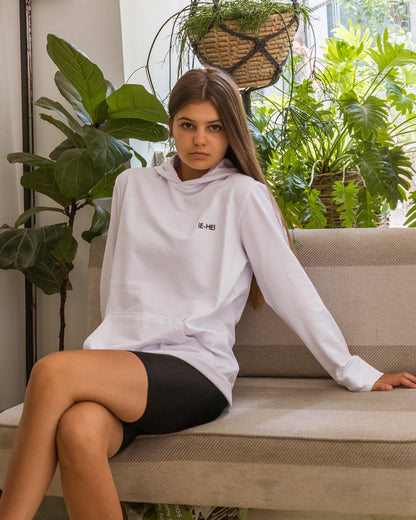 Embroidered logo Hoodie - White