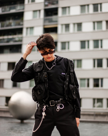 Embroidered logo Hoodie - Black