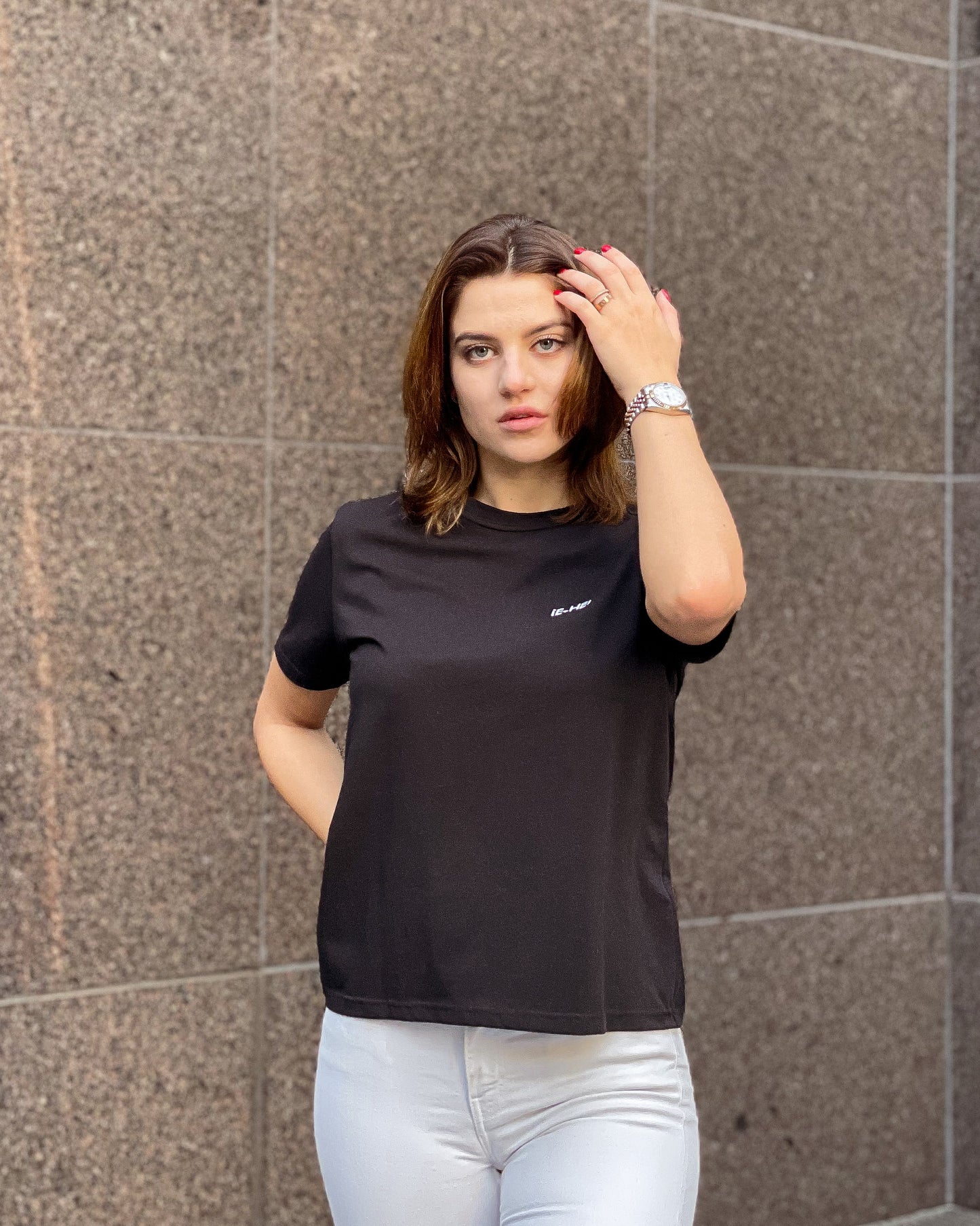Embroidered logo T-shirt - Black