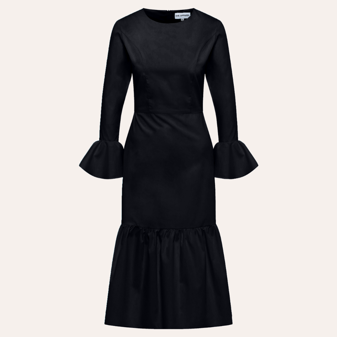Audrey ruffled cotton mix dress