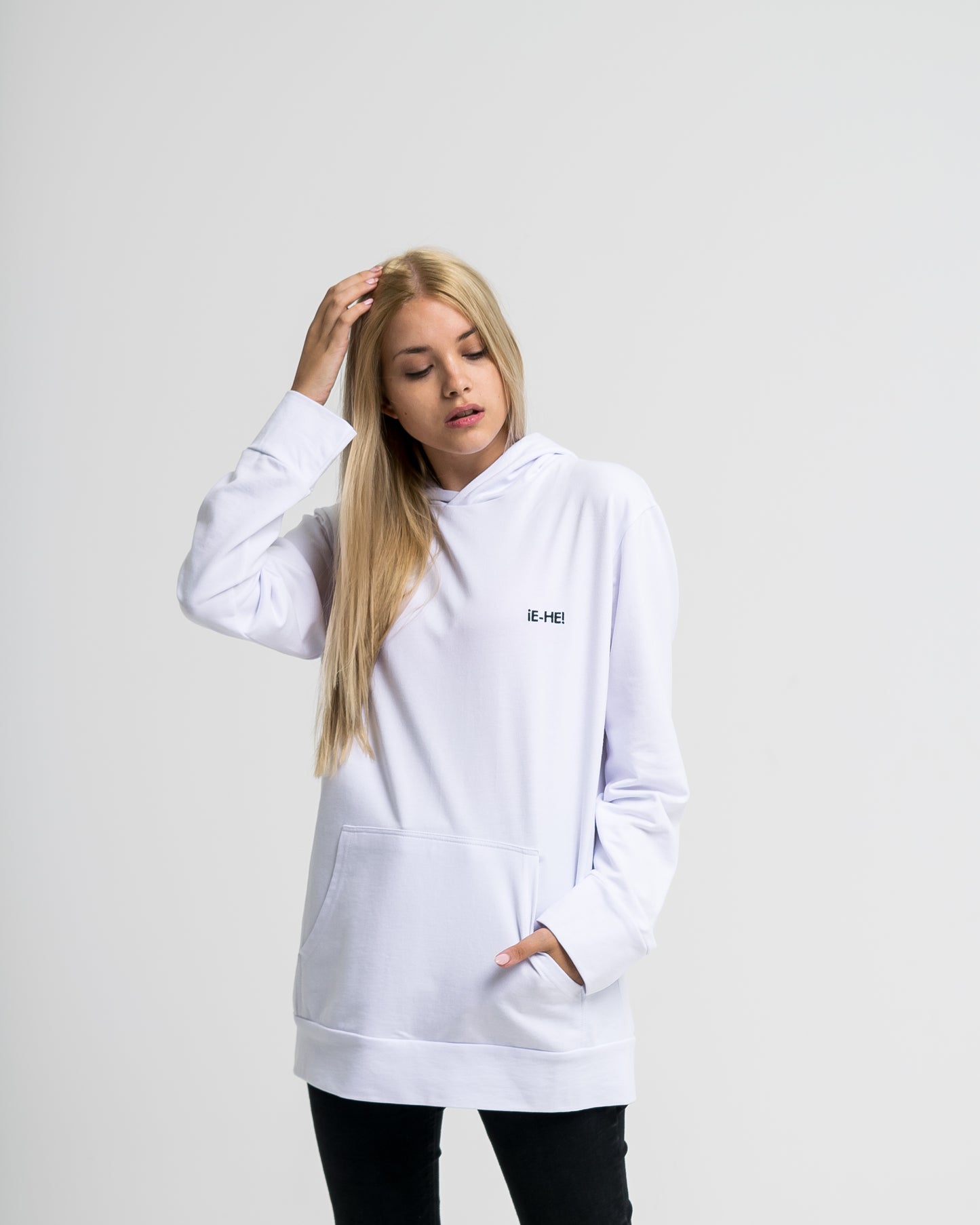 Embroidered logo Hoodie - White