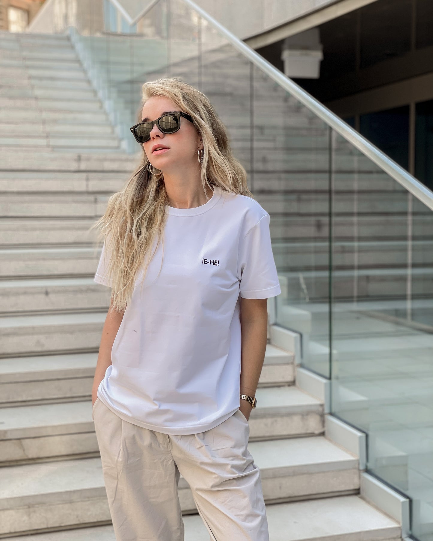 Embroidered logo T-shirt - White