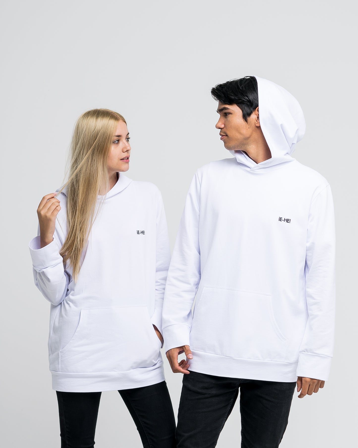 Embroidered logo Hoodie - White