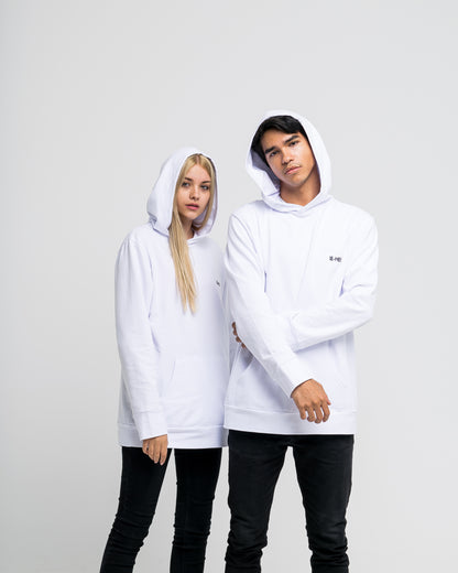 Embroidered logo Hoodie - White